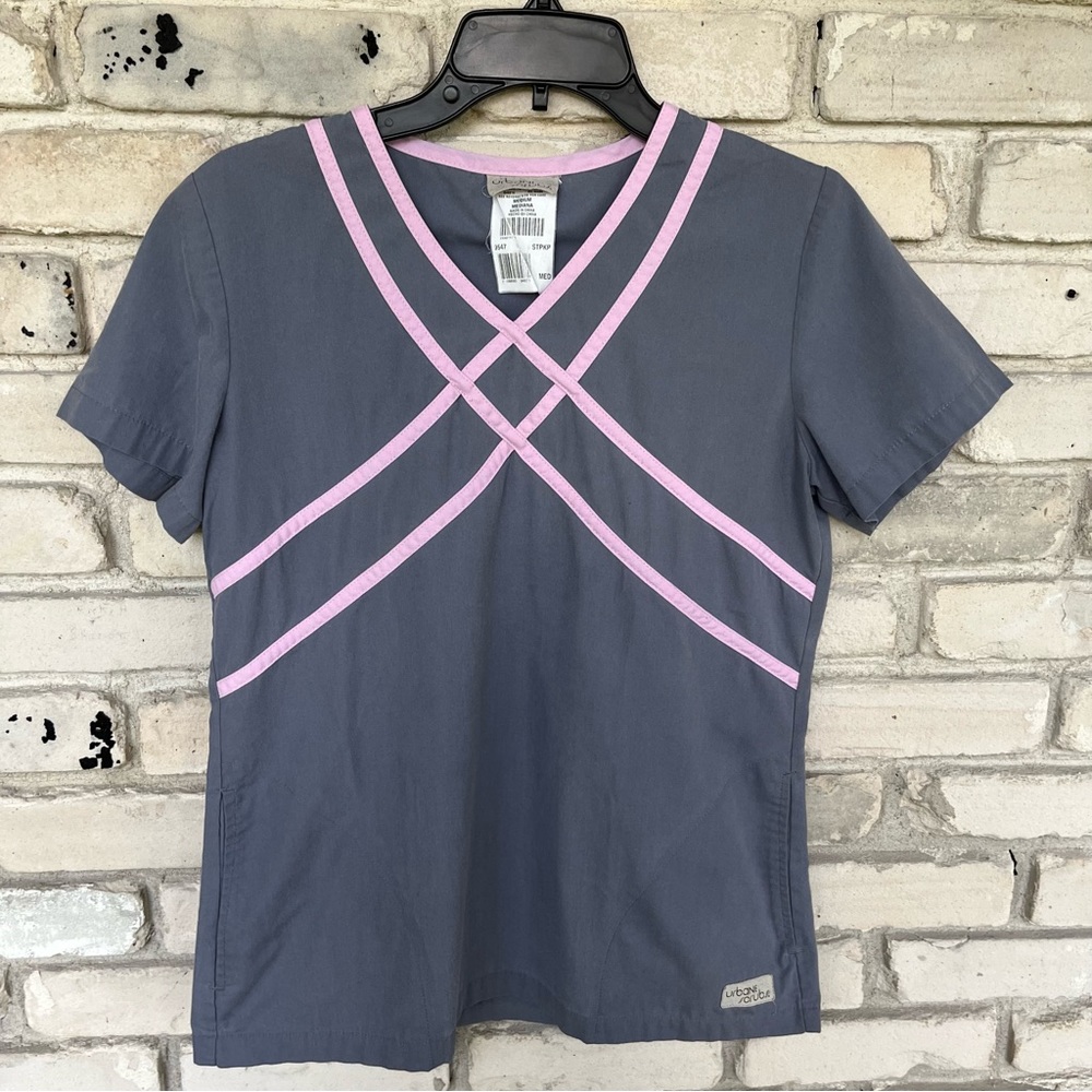 Urbane nurse  medical gray scrubs top